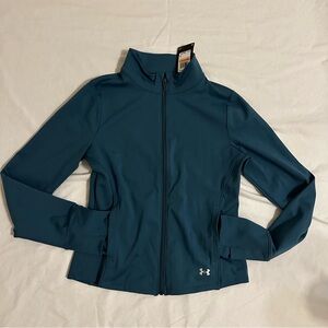 Under Armour Women’s NWT Jacket Size S. Full Zip Fitted Bluegreen Pockets